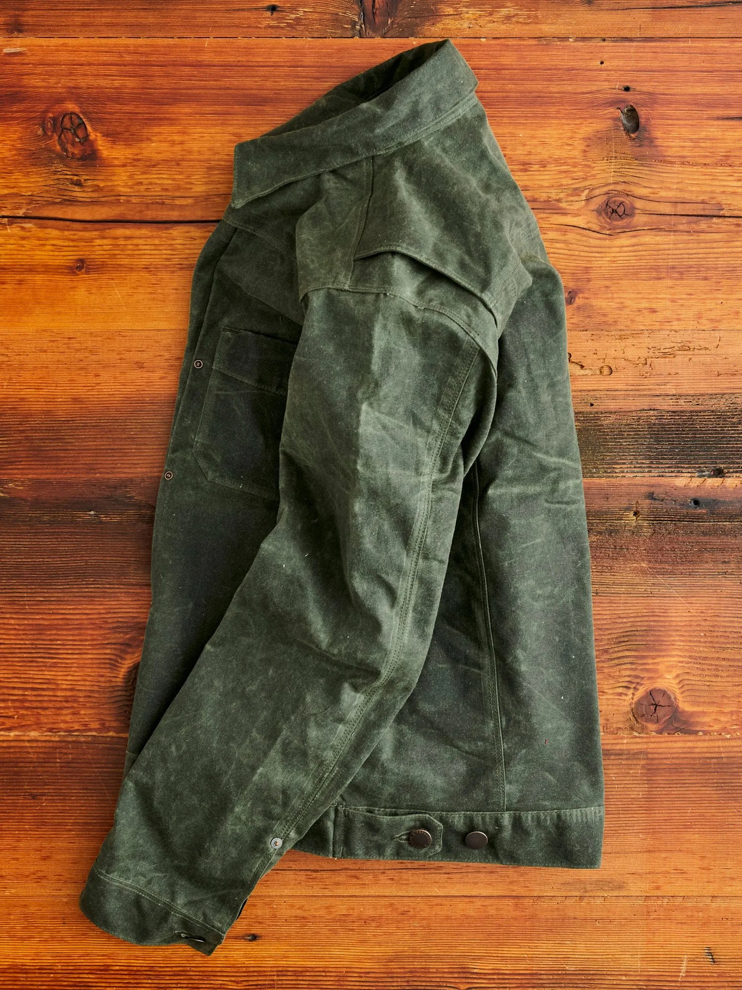 10oz Waxed Canvas Riders Jacket in Olive