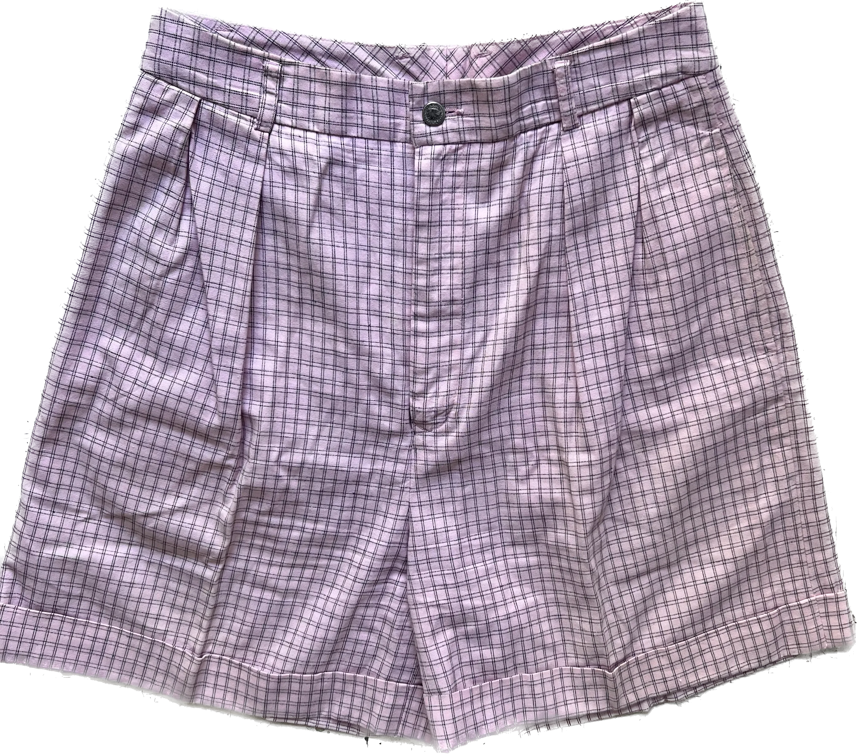 1989 Generra Pink Plaid Pleat Shorts     W30