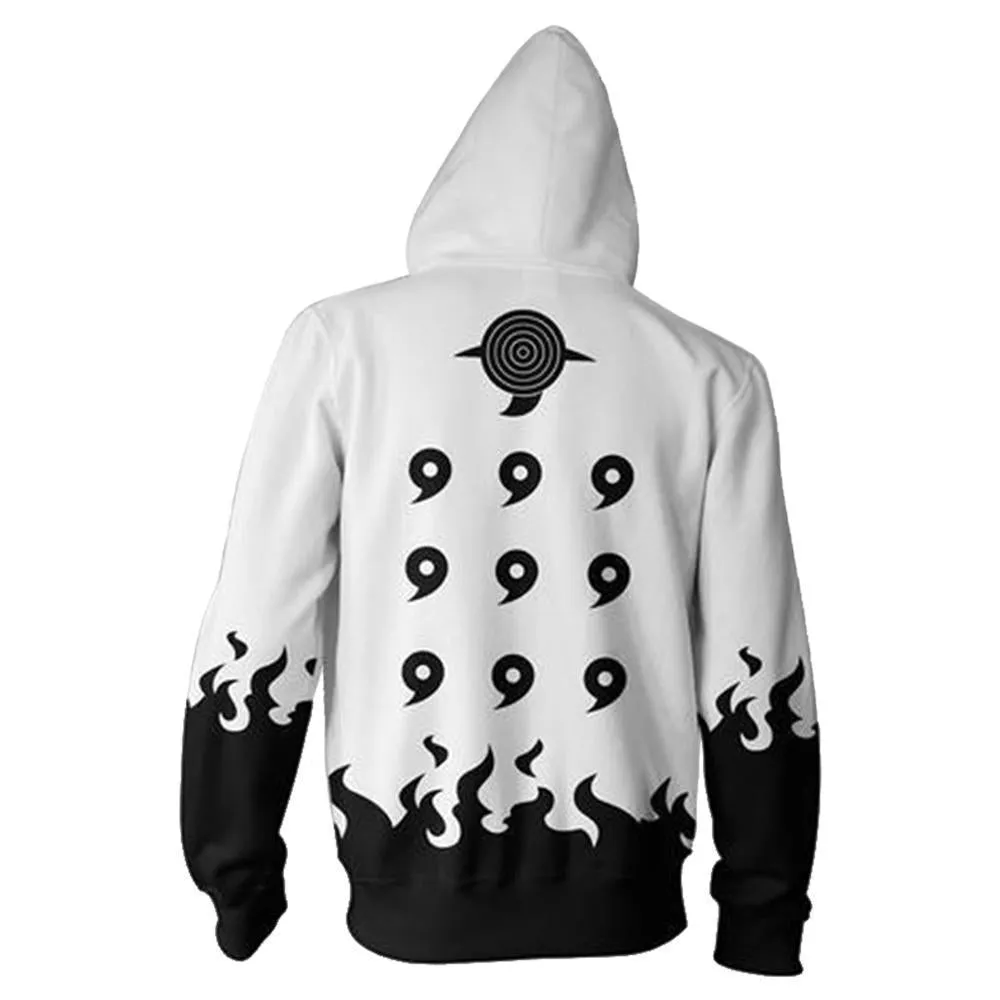 Adult Kyuubi Uzumaki Naruto Hoodies Uniform Jacket Cosplay Hoodies with Zippers