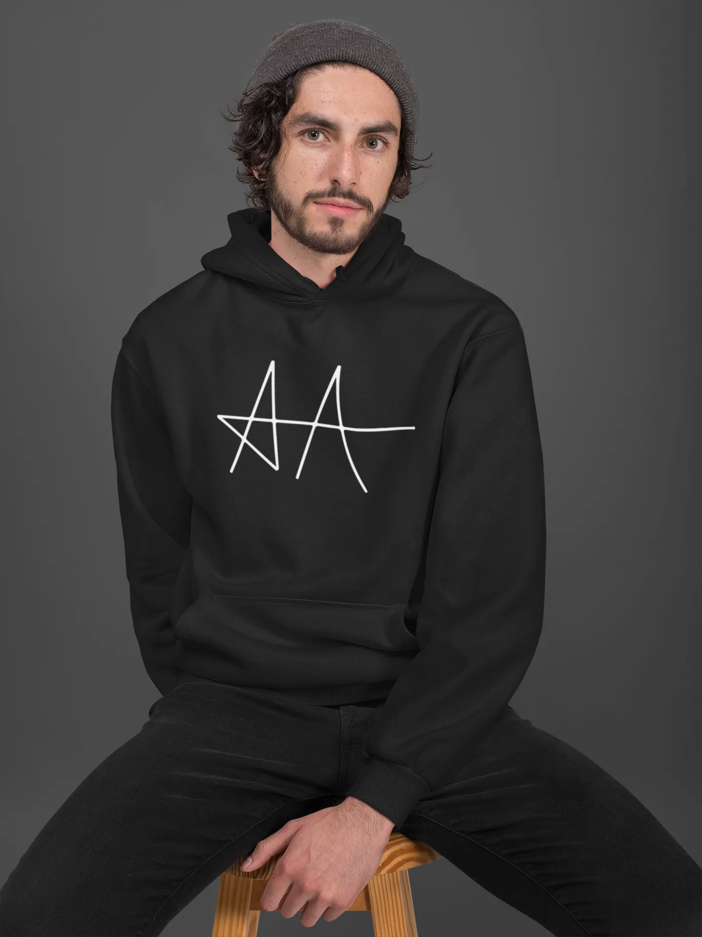 Allu Arjun AA Black Unisex Hoodie Black