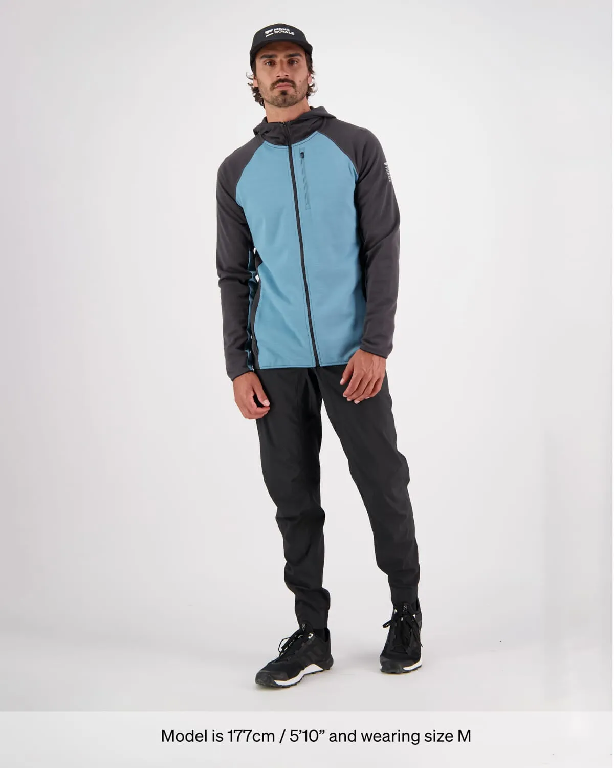 Approach Merino Gridlock Hood - Ash Blue / Shale