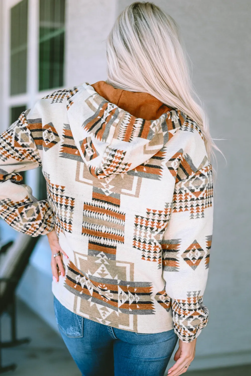 Aztec Kangaroo Pocket Half-Zip Hoodie