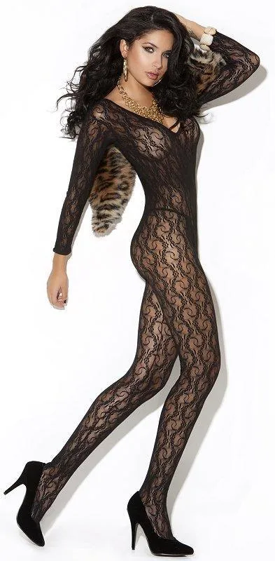 Black Lace Bodystocking - One Size Fits Most