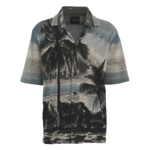 Blue Palms Jacquard Knit Shirt