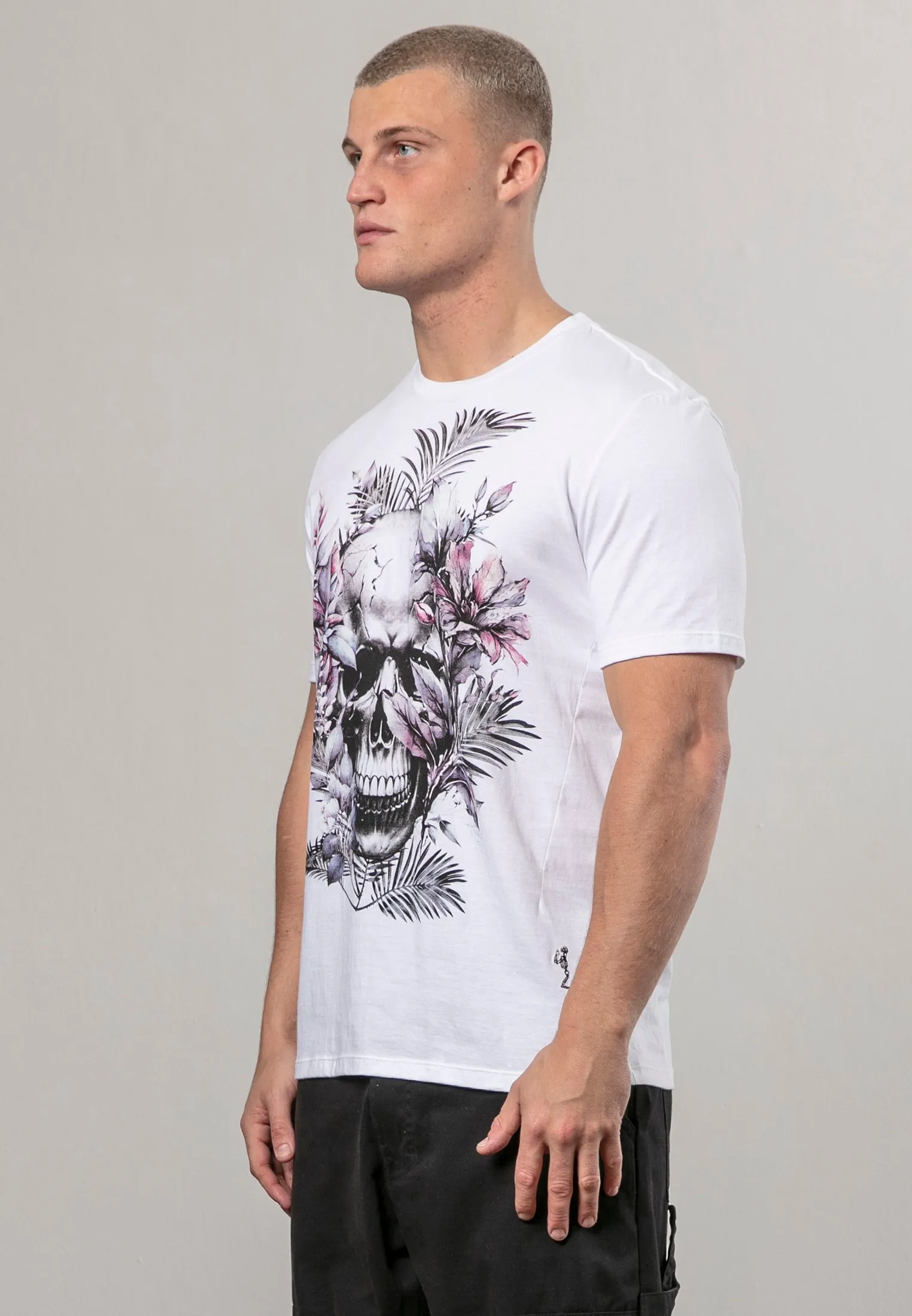 BOTANICAL SKULL T-SHIRT WHITE