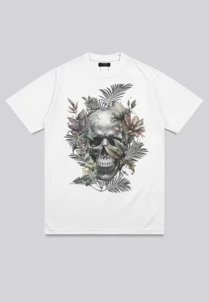 BOTANICAL SKULL T-SHIRT WHITE