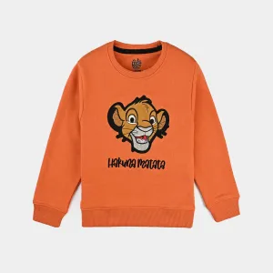 Boys Cotton Terry Sweatshirt Lion