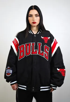 Bulls basketball jacket vintage pattern varsity patch bomber