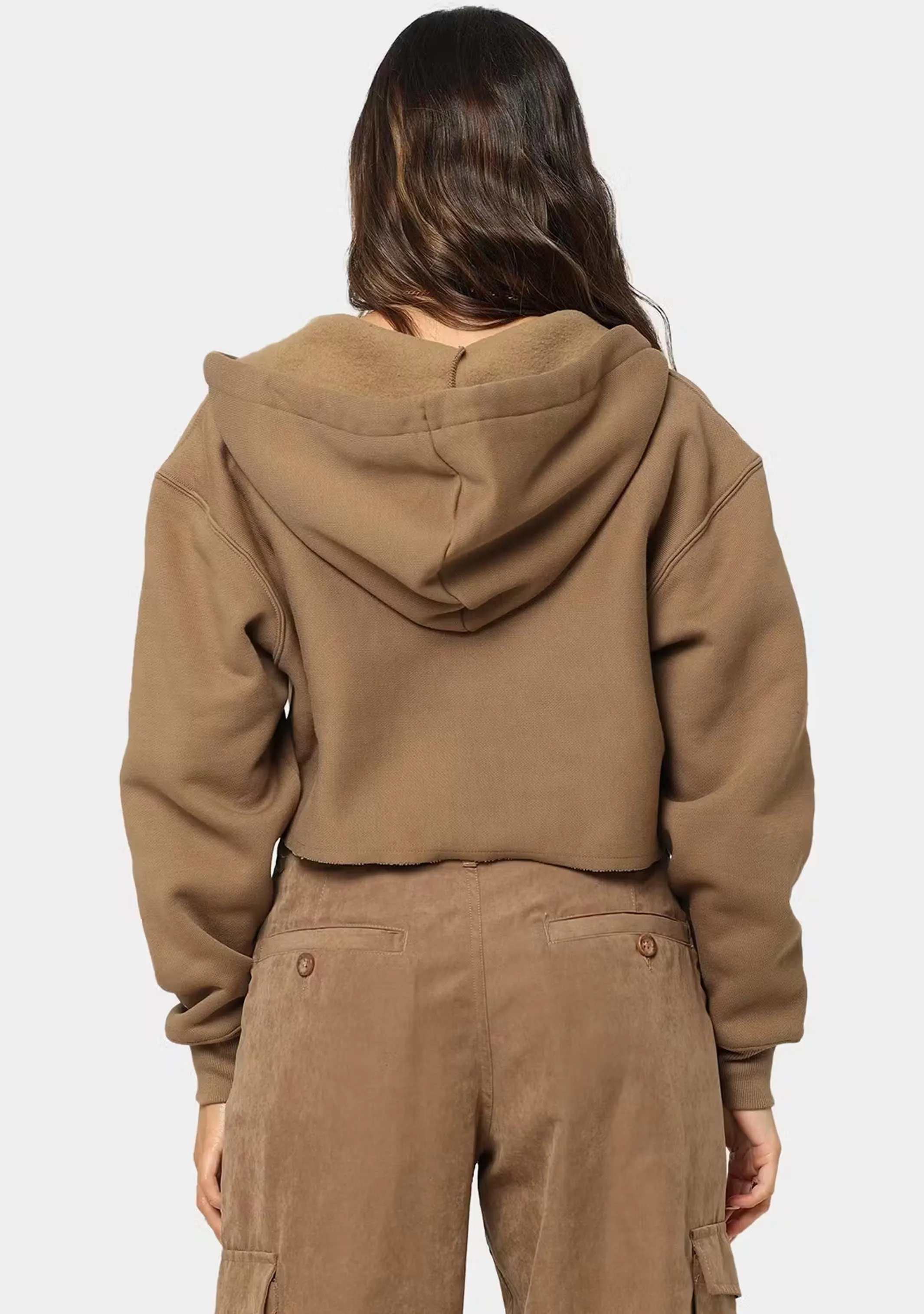 Champion Women's Reverse Weave Split Crop Hoodie <br> CRNYN IXE