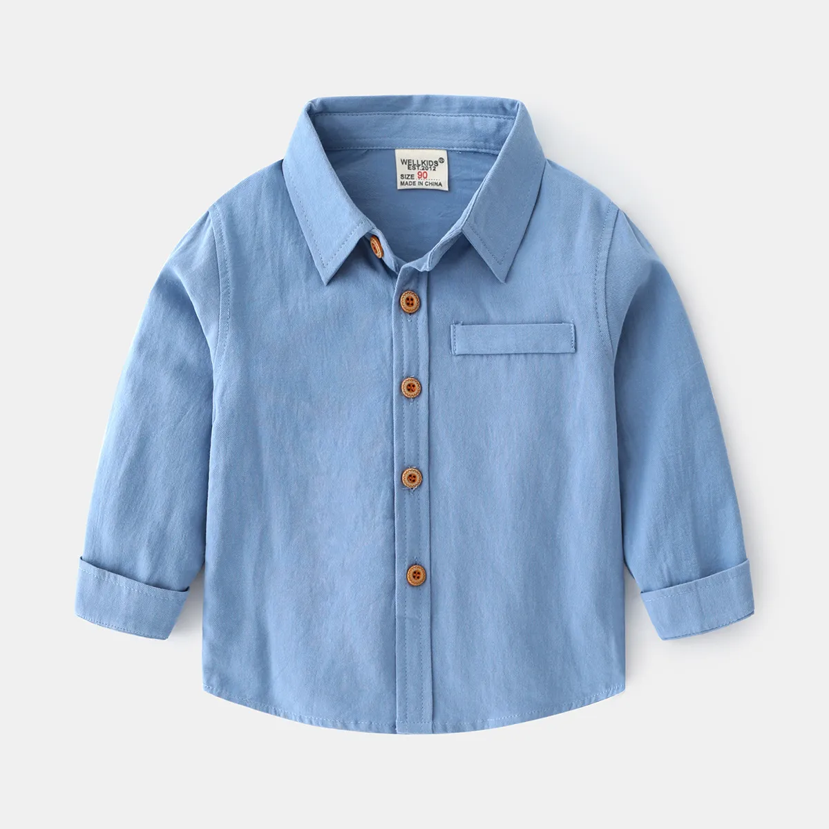 Children's Clothing Boys Long Sleeve Shirts Solid Color Children's Shirts Wholesale