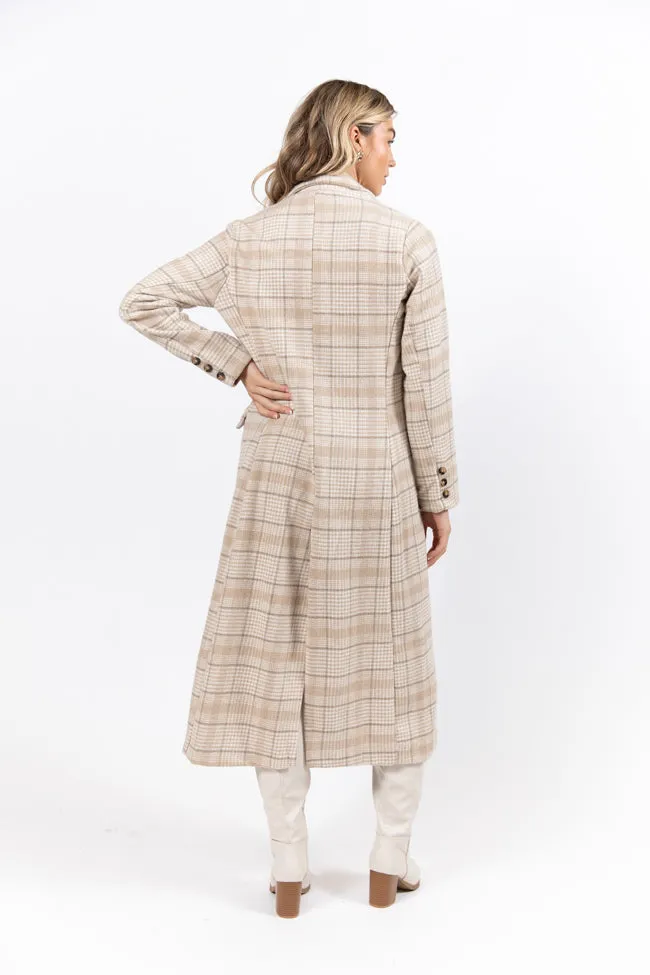 Chill Out Tan Plaid Coat FINAL SALE