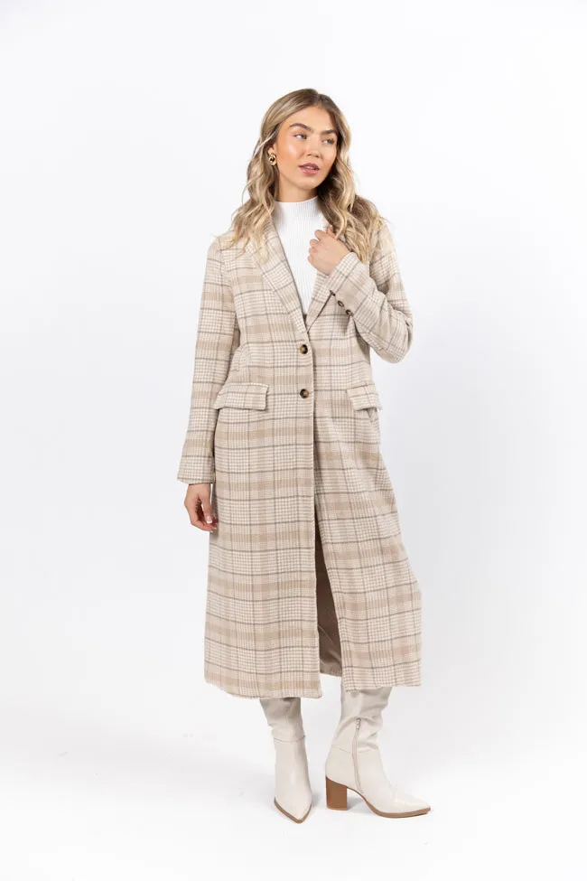 Chill Out Tan Plaid Coat FINAL SALE