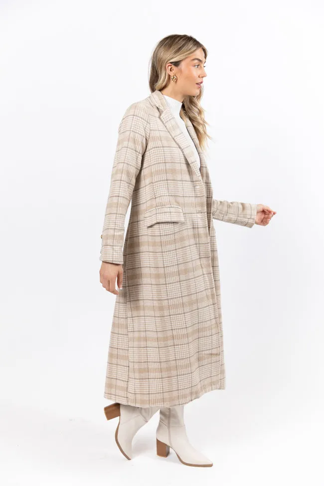 Chill Out Tan Plaid Coat FINAL SALE