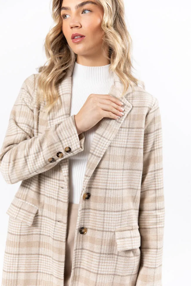 Chill Out Tan Plaid Coat FINAL SALE