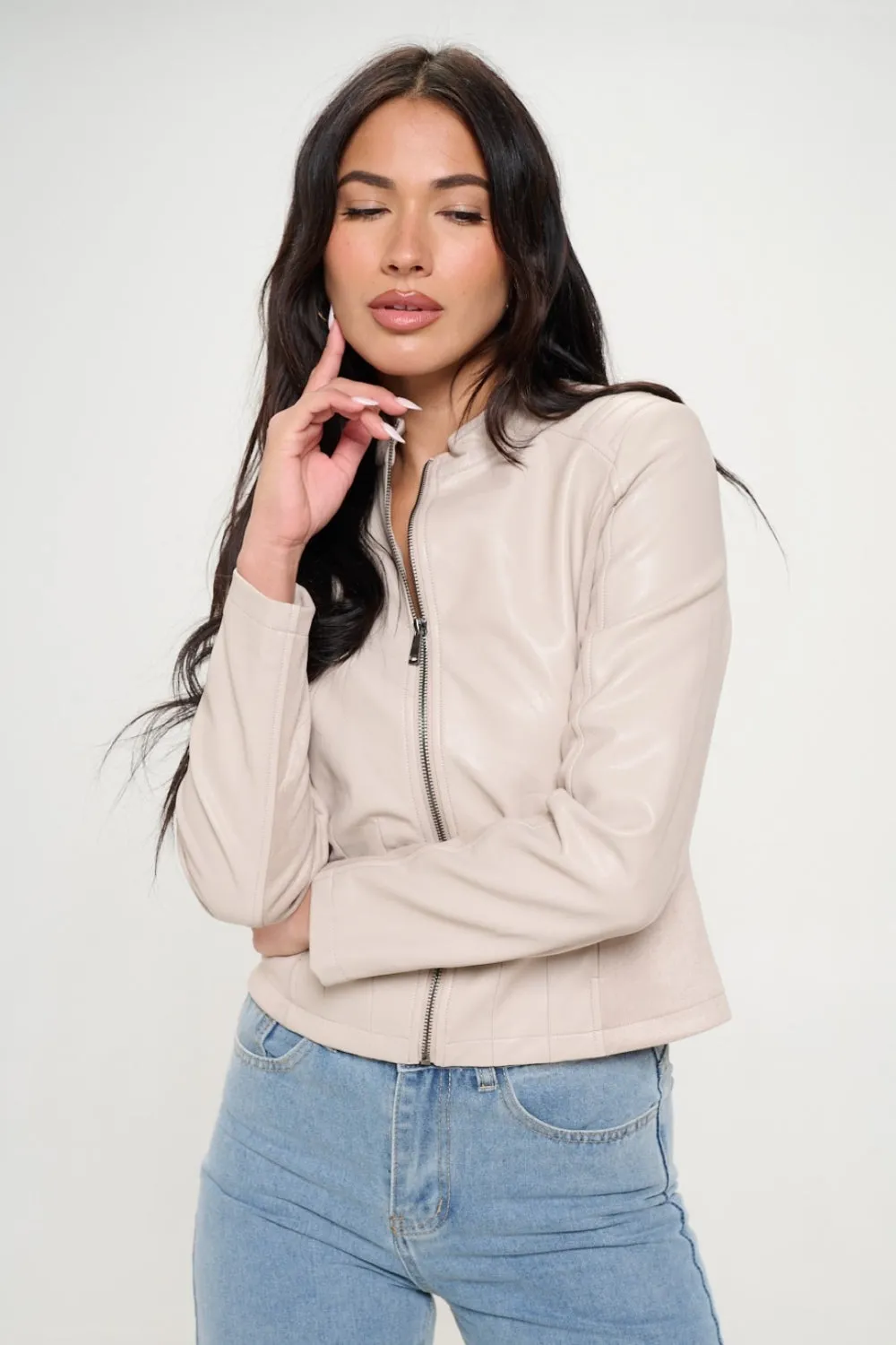 Coalition LA Zip Up Vegan Moto Jacket