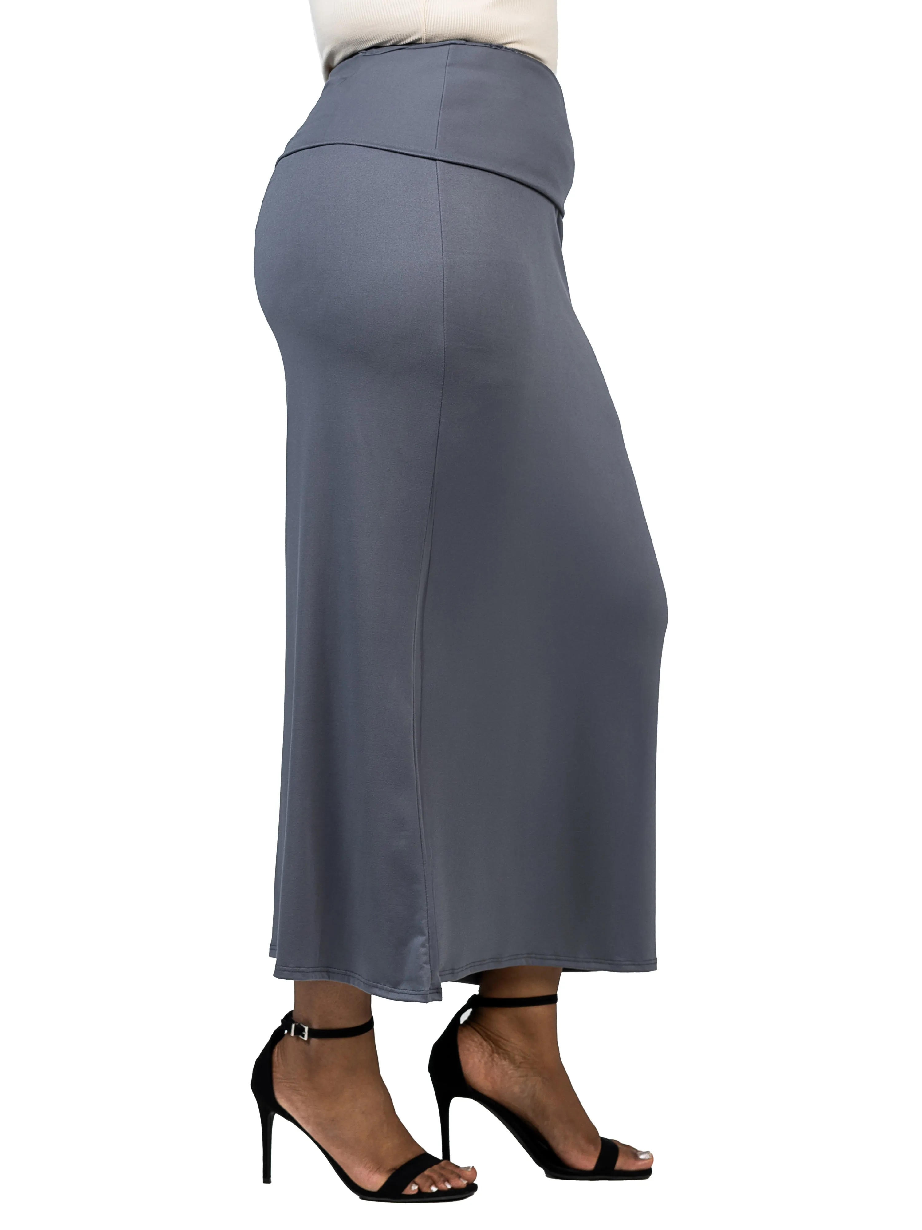 Comfortable Plus Size Foldover Maxi Skirt