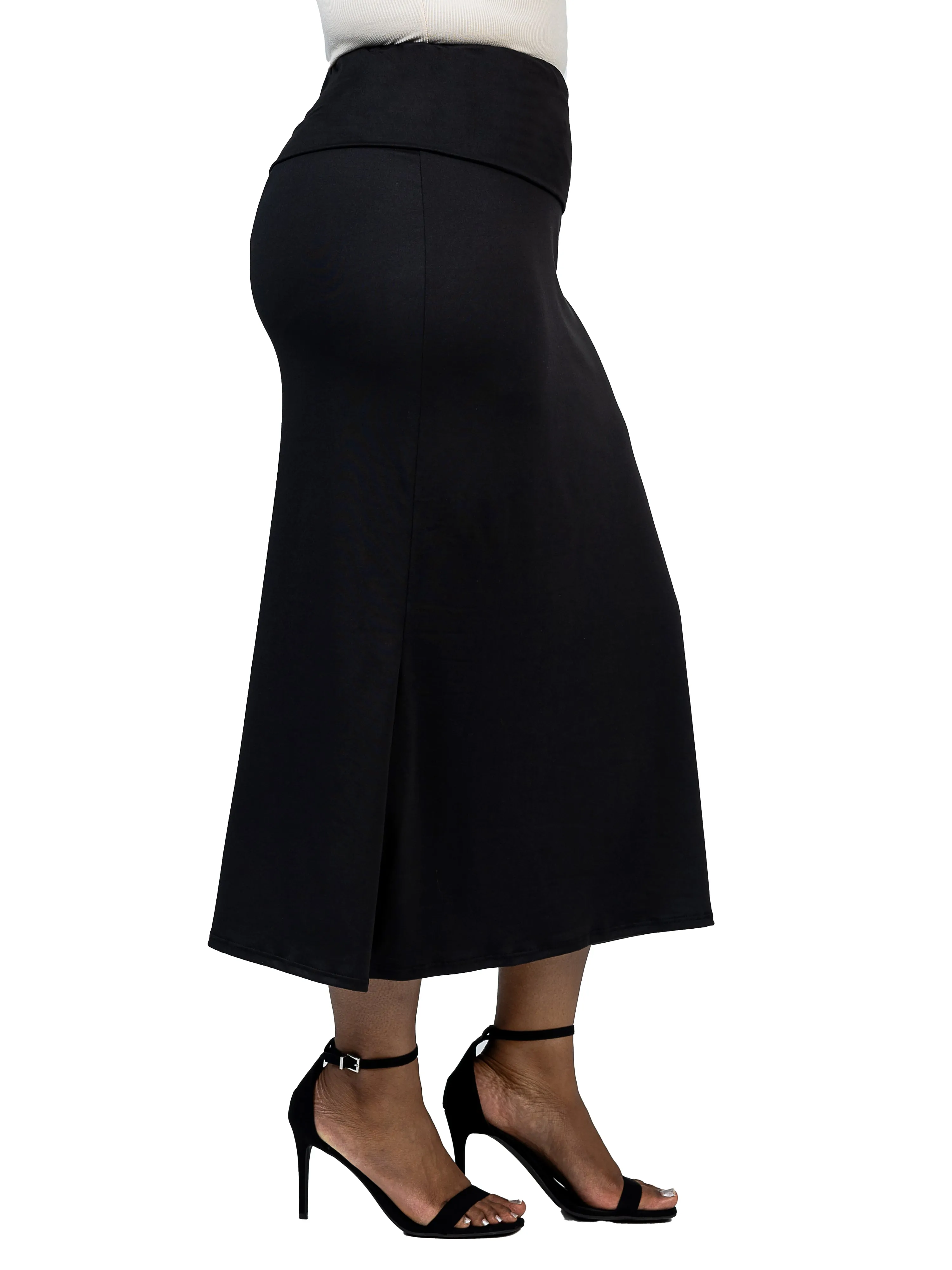 Comfortable Plus Size Foldover Maxi Skirt