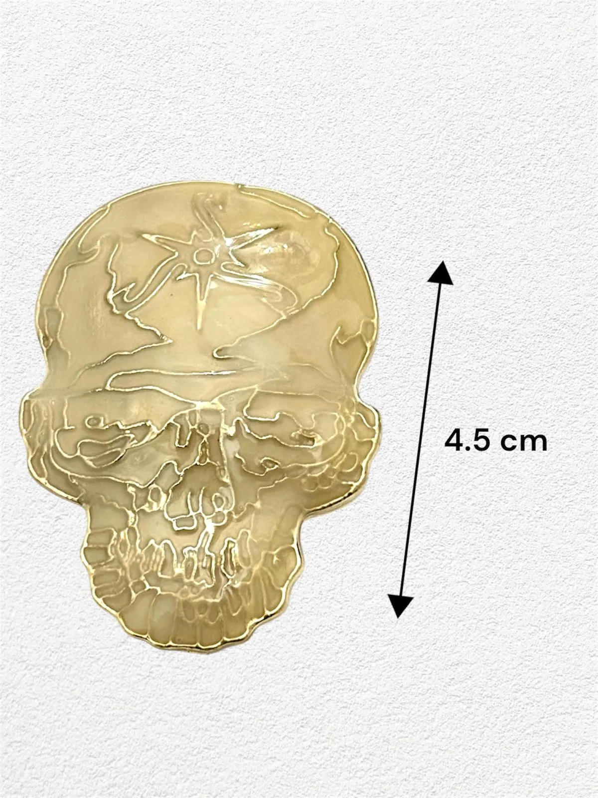 Cream Designer Skeleton Face Color Metal Brooch