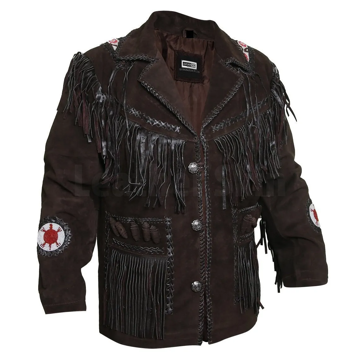 Edgy Chocolate Brown Leather Jacket with Fringes