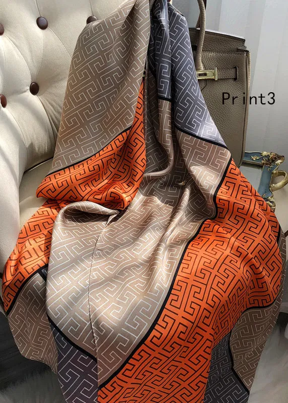 Elegant Print Spring And Autumn Silk Scarf ML2255