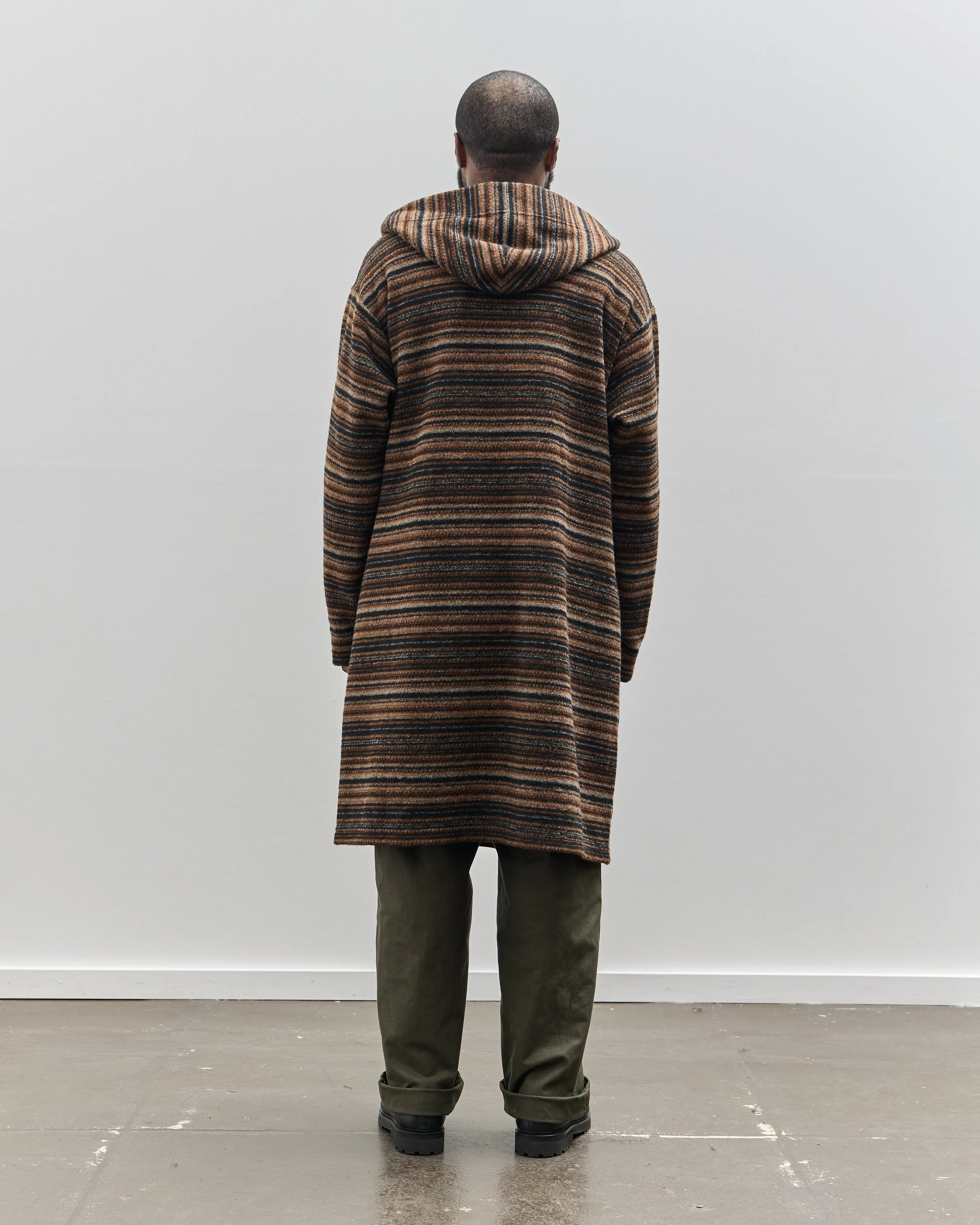 Engineered Garments Knit Robe, Brown Stripe