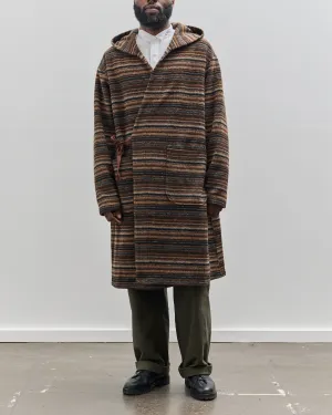 Engineered Garments Knit Robe, Brown Stripe