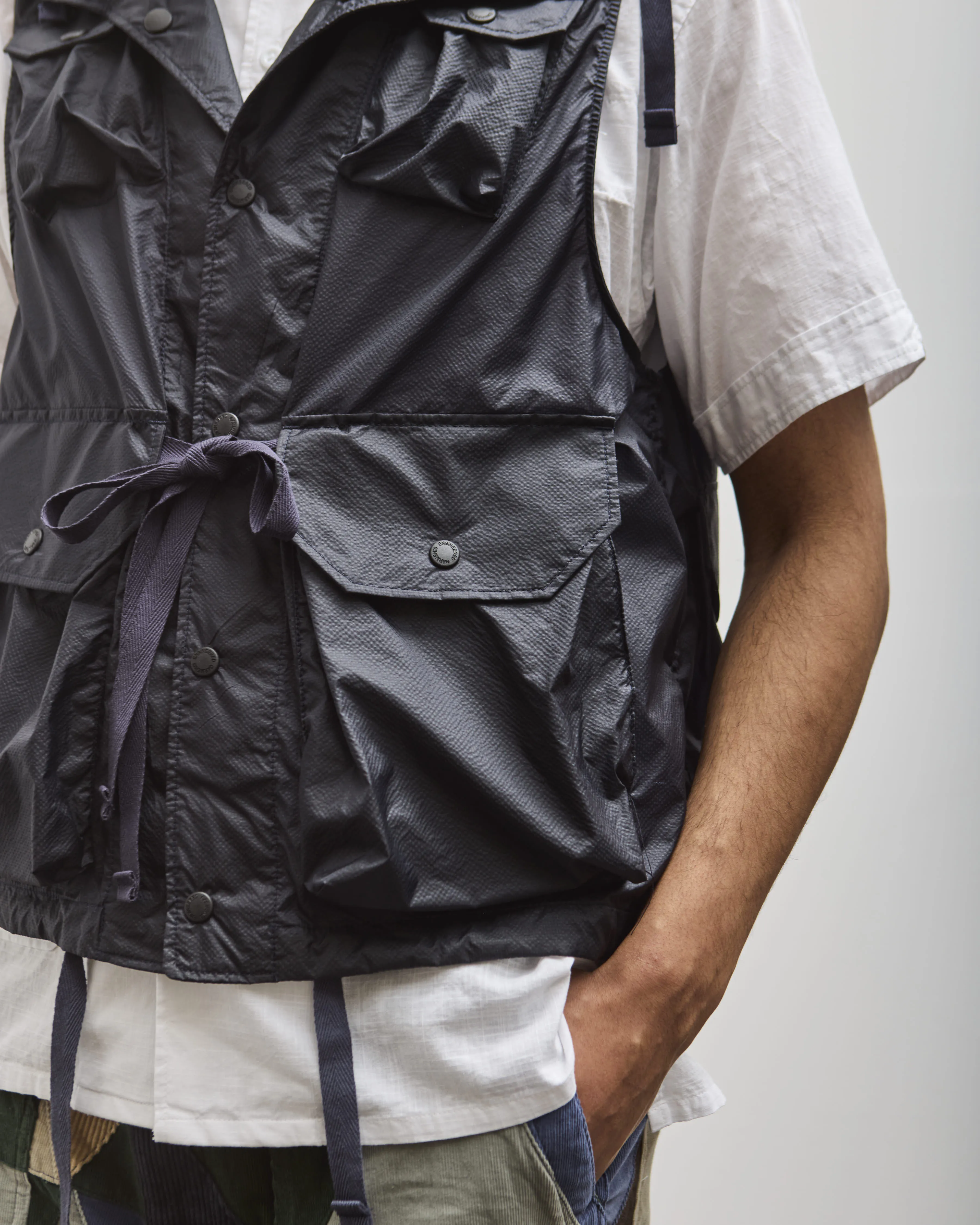 Engineered Garments Micro Ripstop Field Vest, Navy