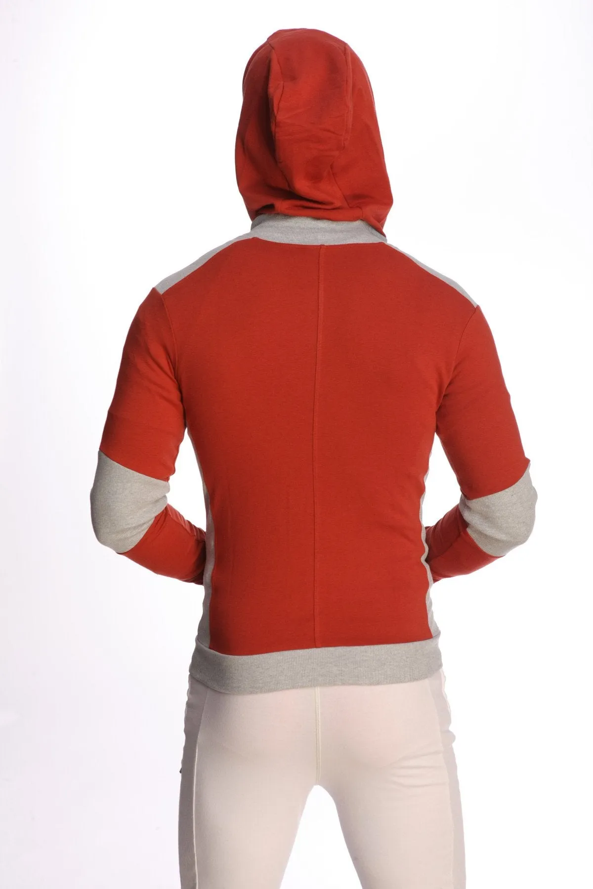 Form-fit Crossover Yoga Track Performance Hoodie (Cinnabar Grey)