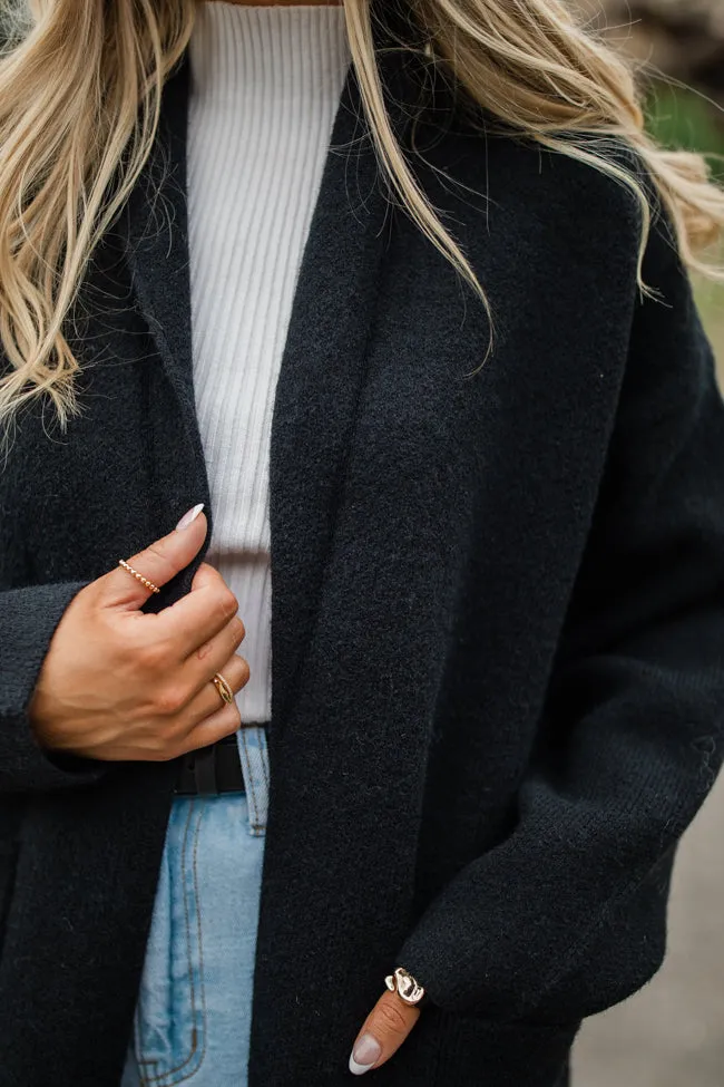 Go Where You Choose Black Long Cardigan