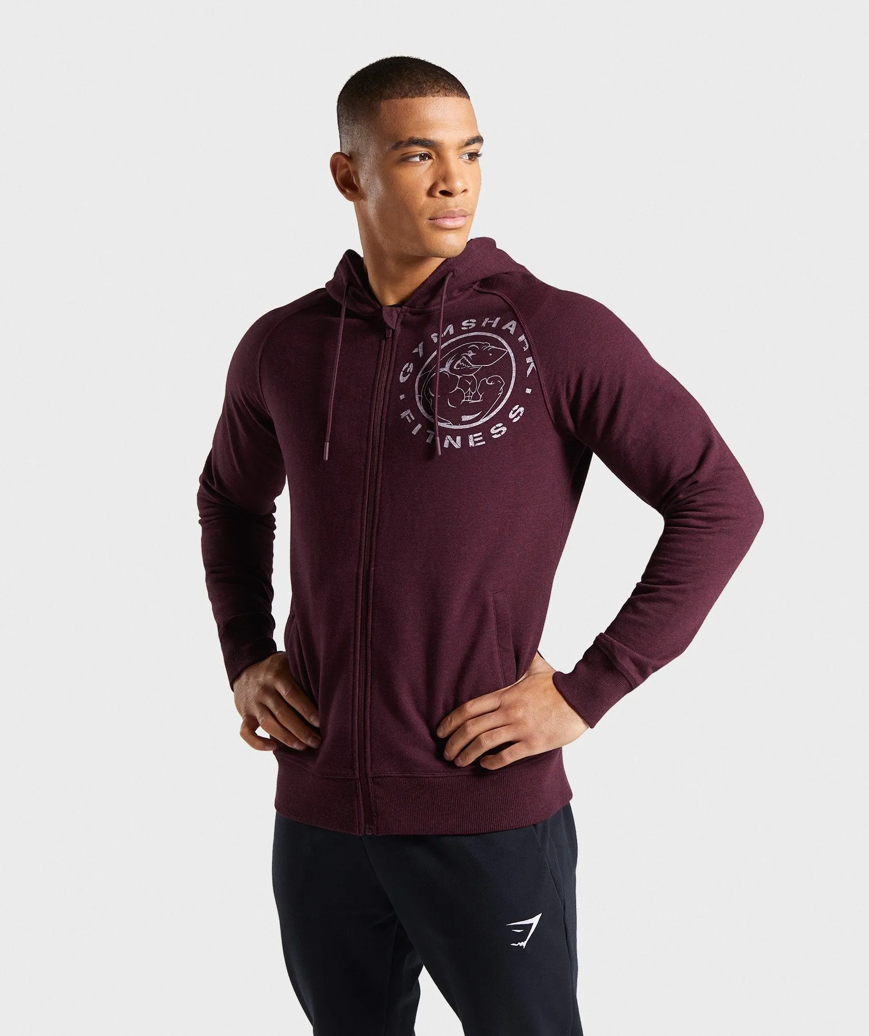 Gymshark Legacy Plus Zip Hoodie - Dark Red