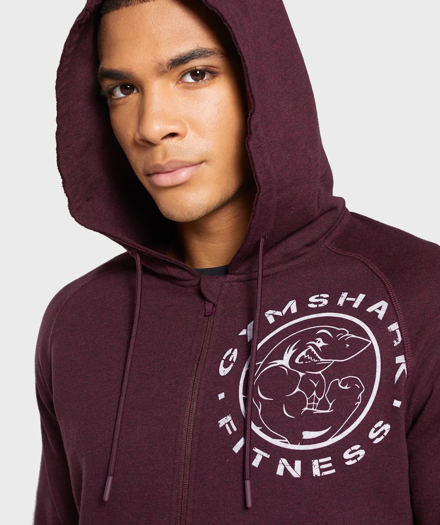 Gymshark Legacy Plus Zip Hoodie - Dark Red