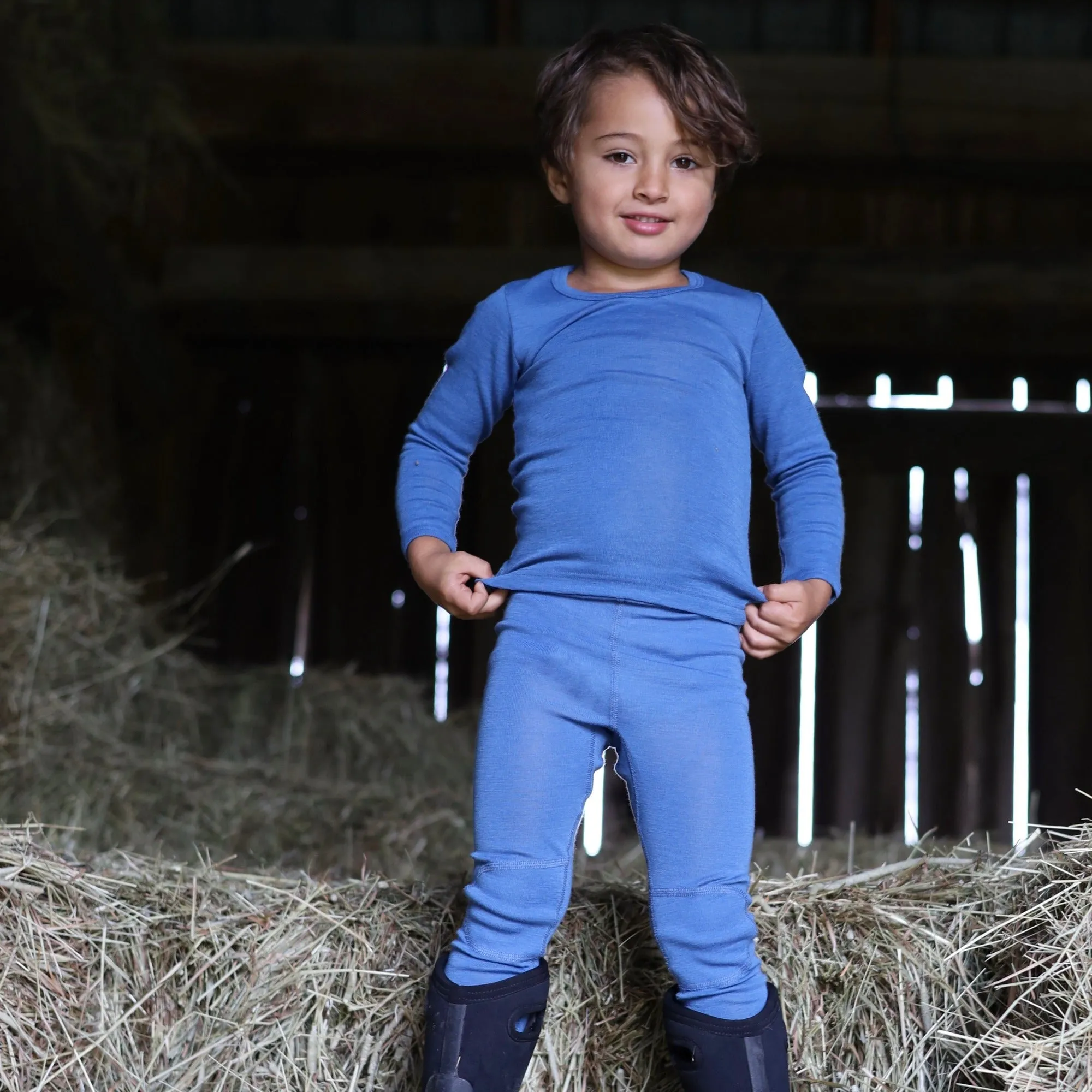 Hocosa Child Legging with Cuff, Merino Wool, with Knee Patches