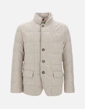 Ice Grey Double Front Down Jacket