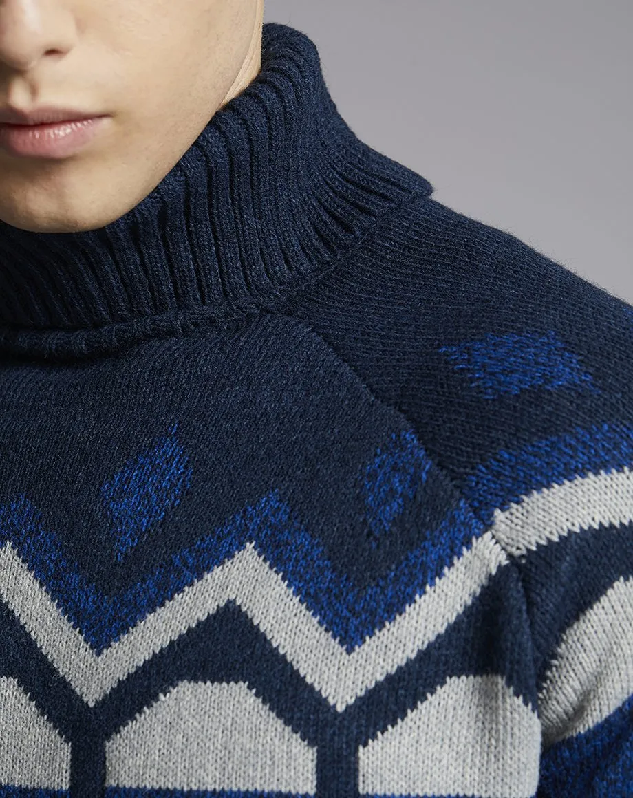 KILBRECK ROLL NECK MENS JUMPER | NAVY