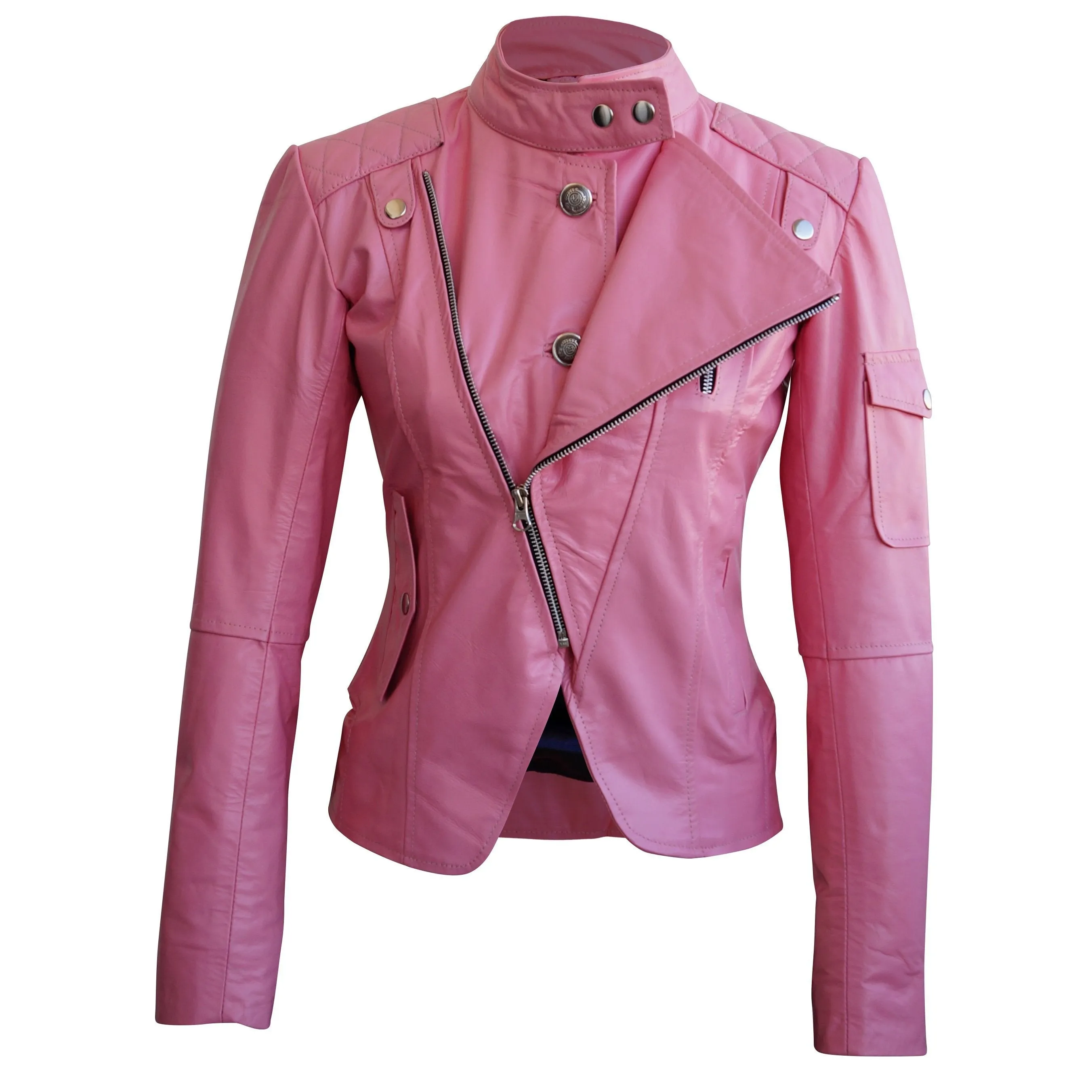 Leather Skin Women Pink Brando Genuine Leather Jacket