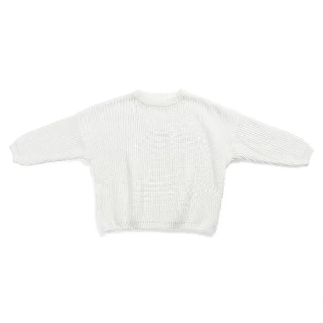 Long Sleeve Solid Knitting O-Neck Sweaters Unisex 0-5Years