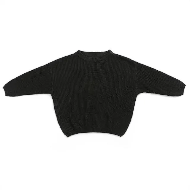 Long Sleeve Solid Knitting O-Neck Sweaters Unisex 0-5Years