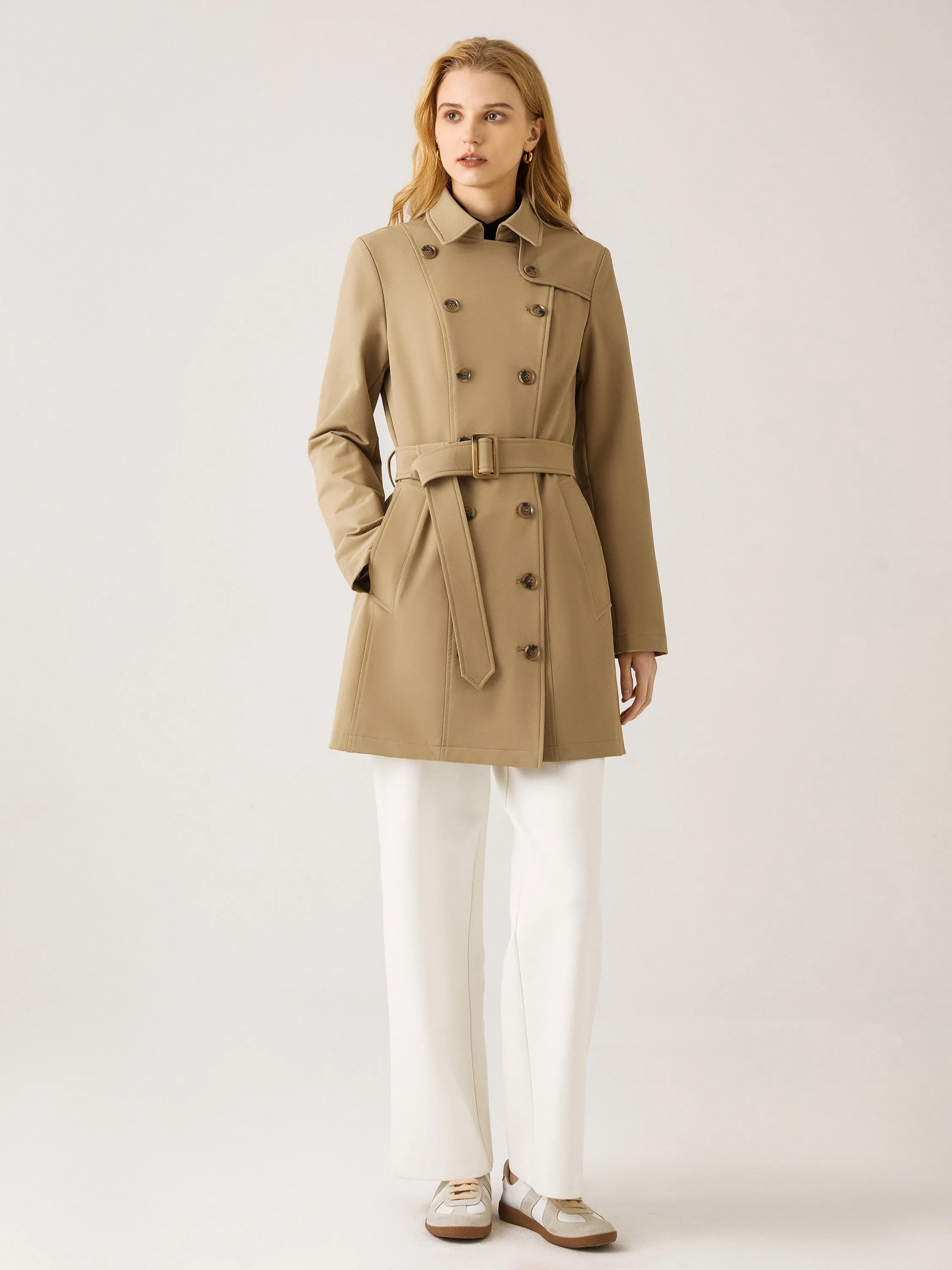 Matte Water-Repellent Trench Coat