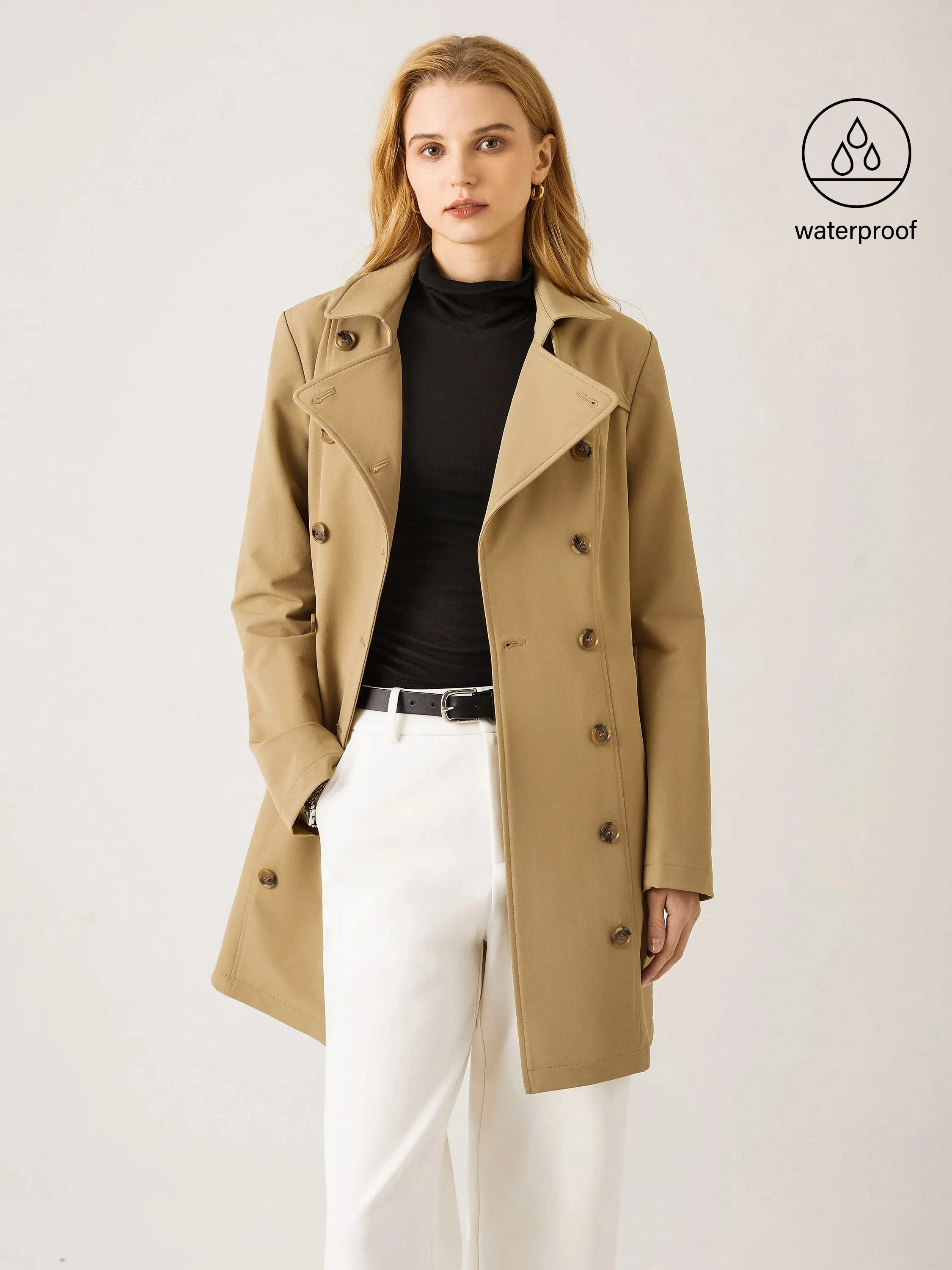 Matte Water-Repellent Trench Coat