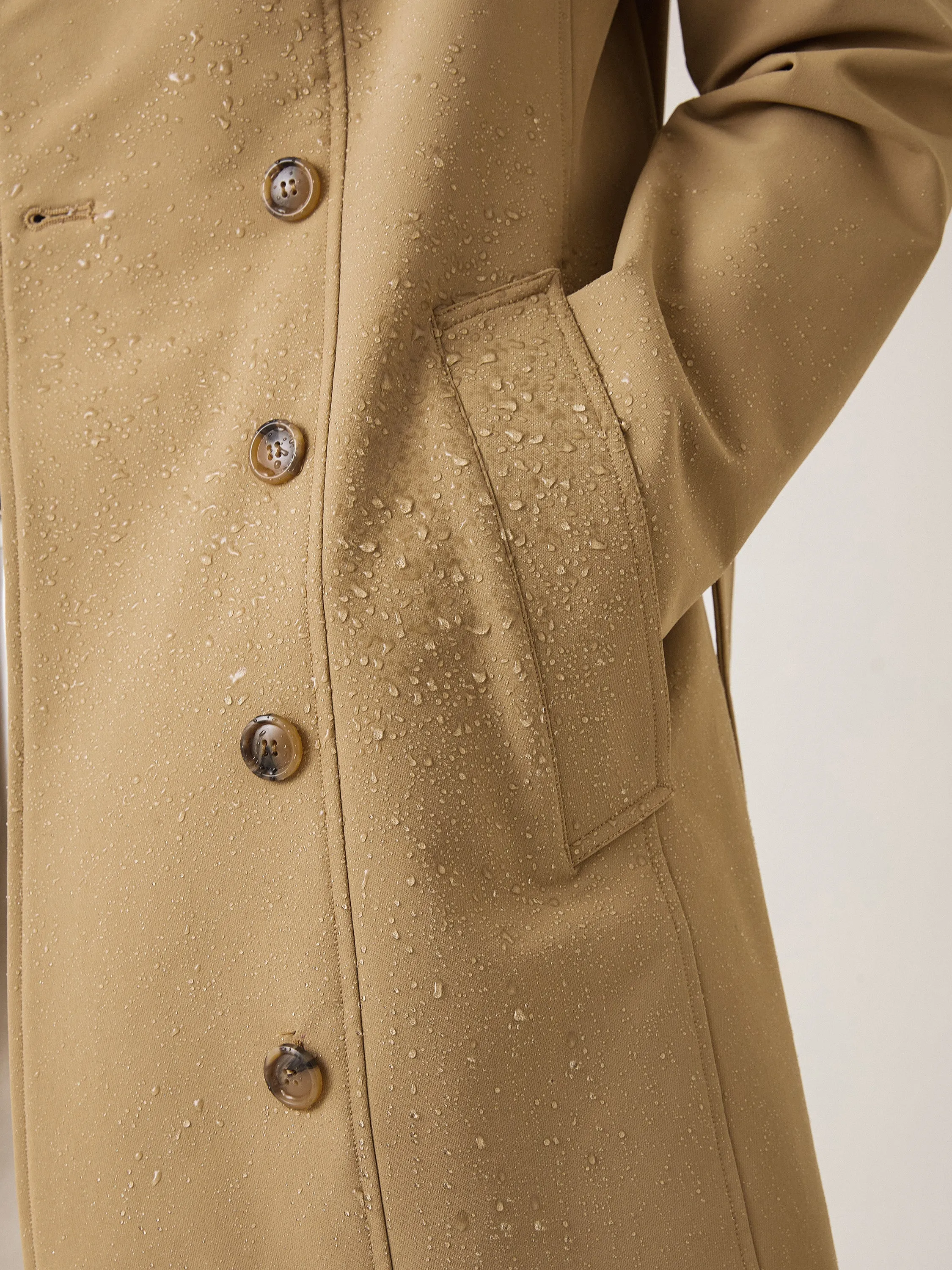 Matte Water-Repellent Trench Coat