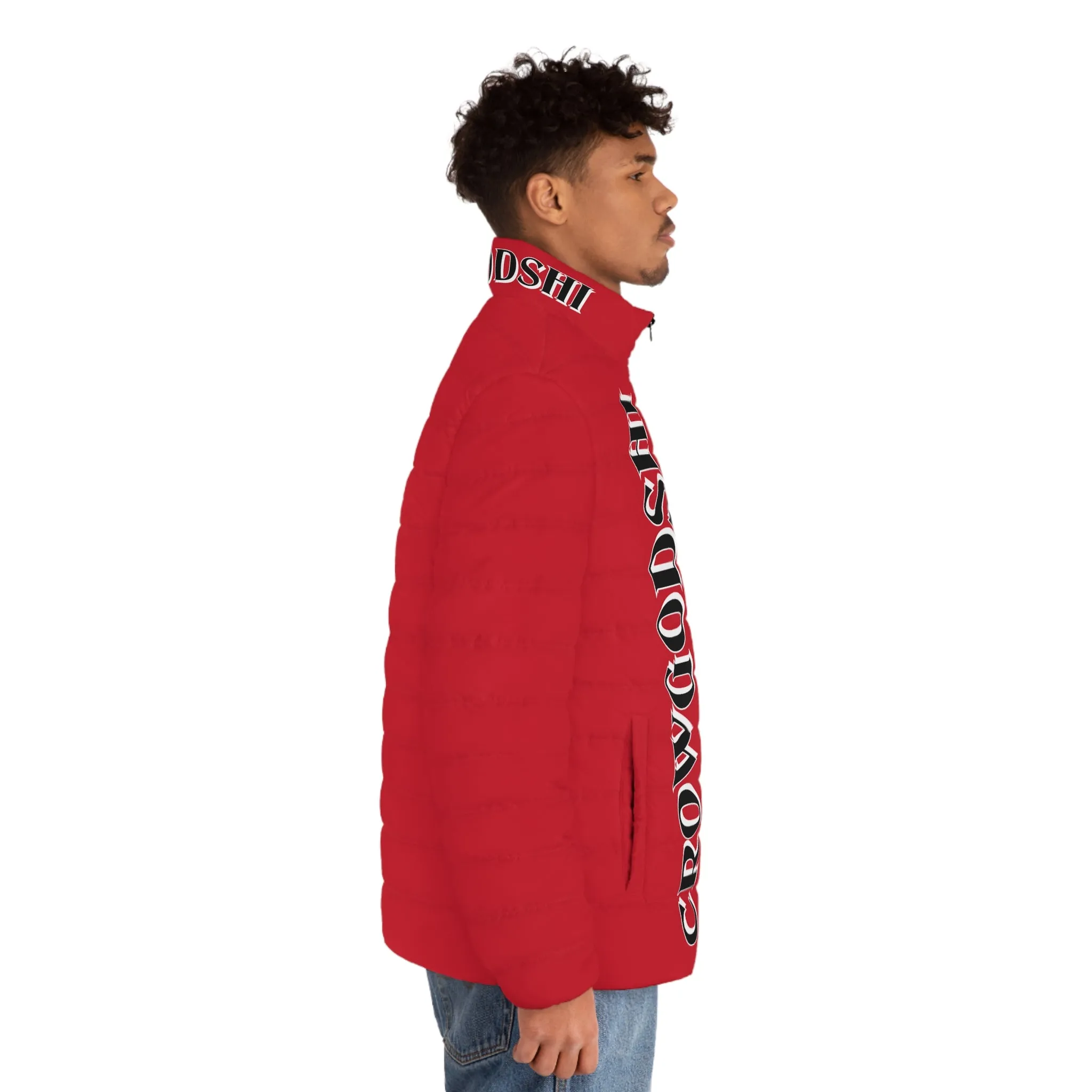 Men's CROWGODSHI Puffer Jacket, RED