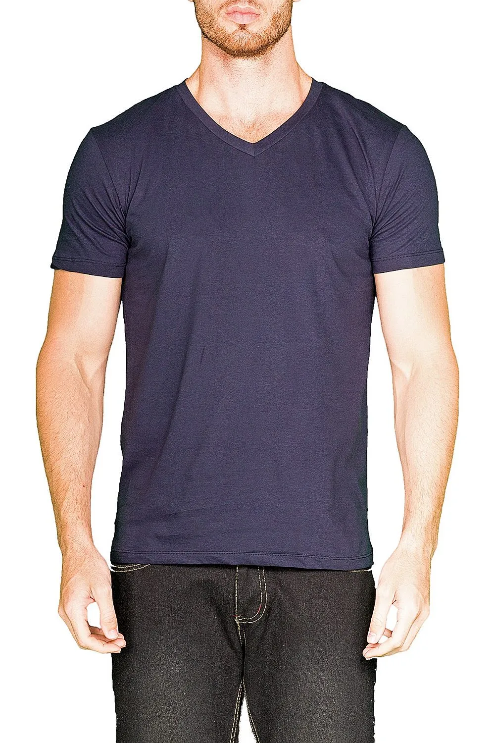 Men's V-Neck T-Shirt 100% Prime Cotton Extra Soft Tag Less | 161573 | CLEARANCE