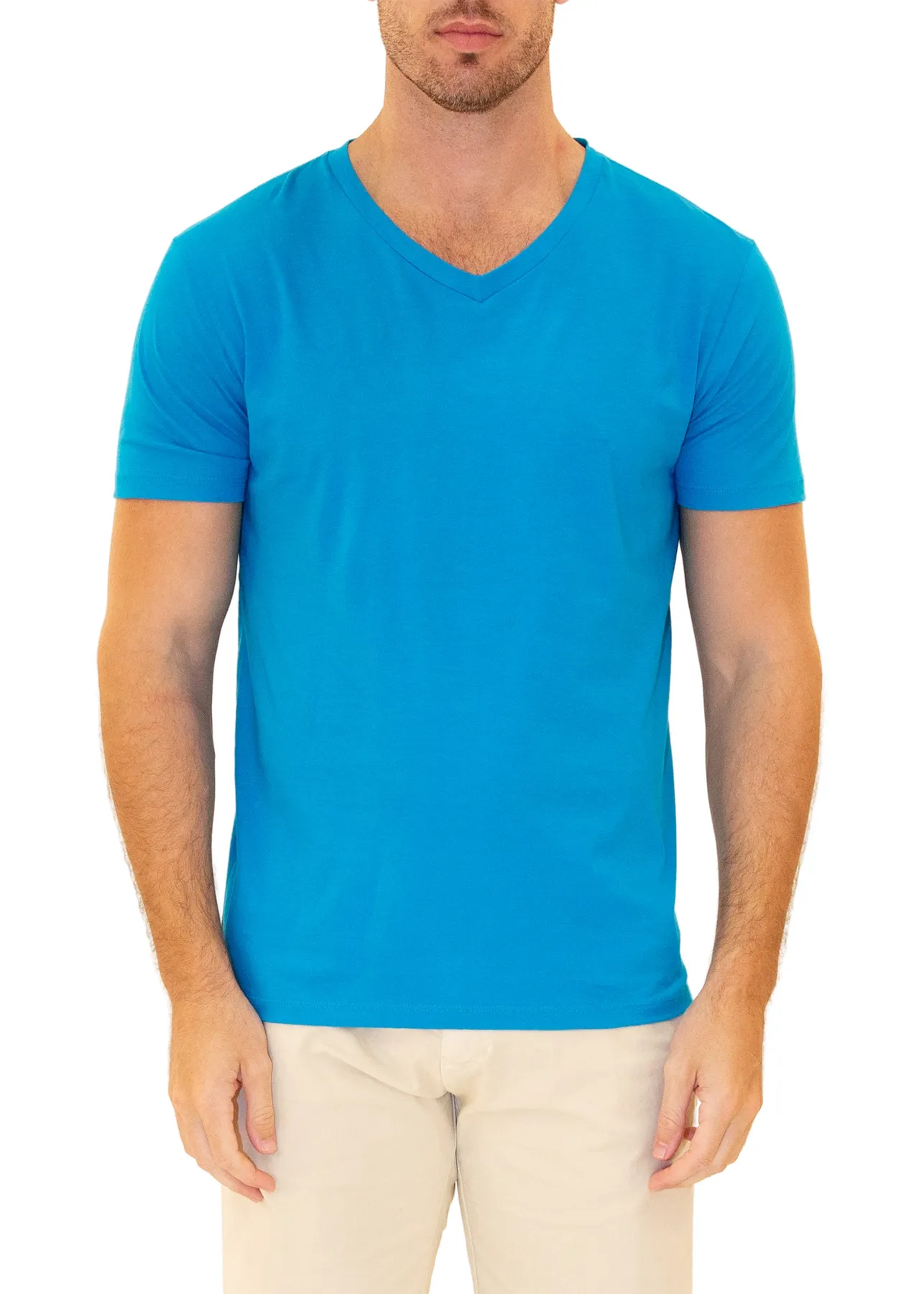 Men's V-Neck T-Shirt 100% Prime Cotton Extra Soft Tag Less | 161573 | CLEARANCE