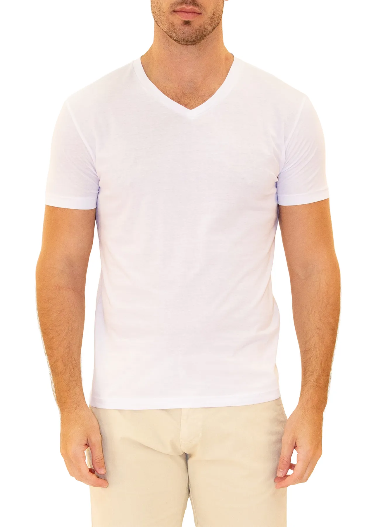 Men's V-Neck T-Shirt 100% Prime Cotton Extra Soft Tag Less | 161573 | CLEARANCE