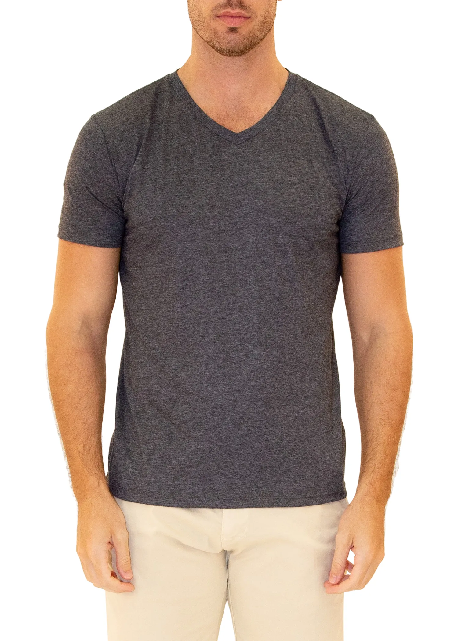 Men's V-Neck T-Shirt 100% Prime Cotton Extra Soft Tag Less | 161573 | CLEARANCE