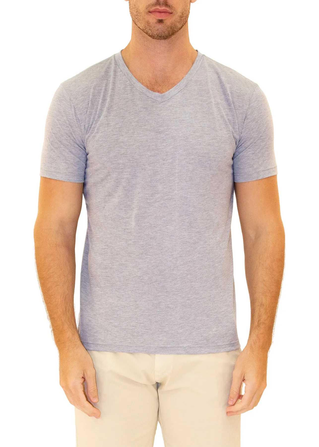 Men's V-Neck T-Shirt 100% Prime Cotton Extra Soft Tag Less | 161573 | CLEARANCE