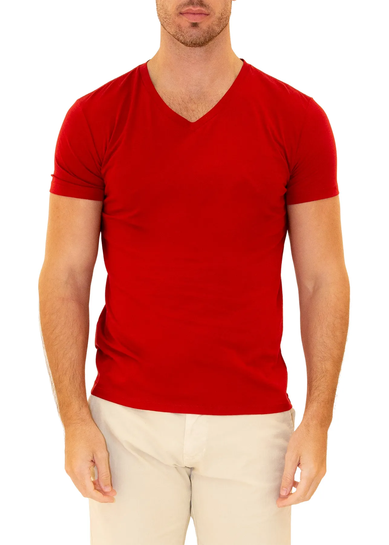 Men's V-Neck T-Shirt 100% Prime Cotton Extra Soft Tag Less | 161573 | CLEARANCE