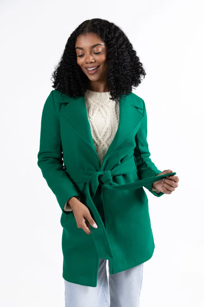 Mistletoe Moment Green Coat FINAL SALE