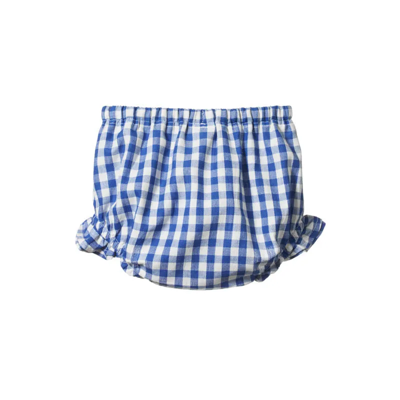 Nature Baby Gingham Petal Bloomers - Isle Blue Check