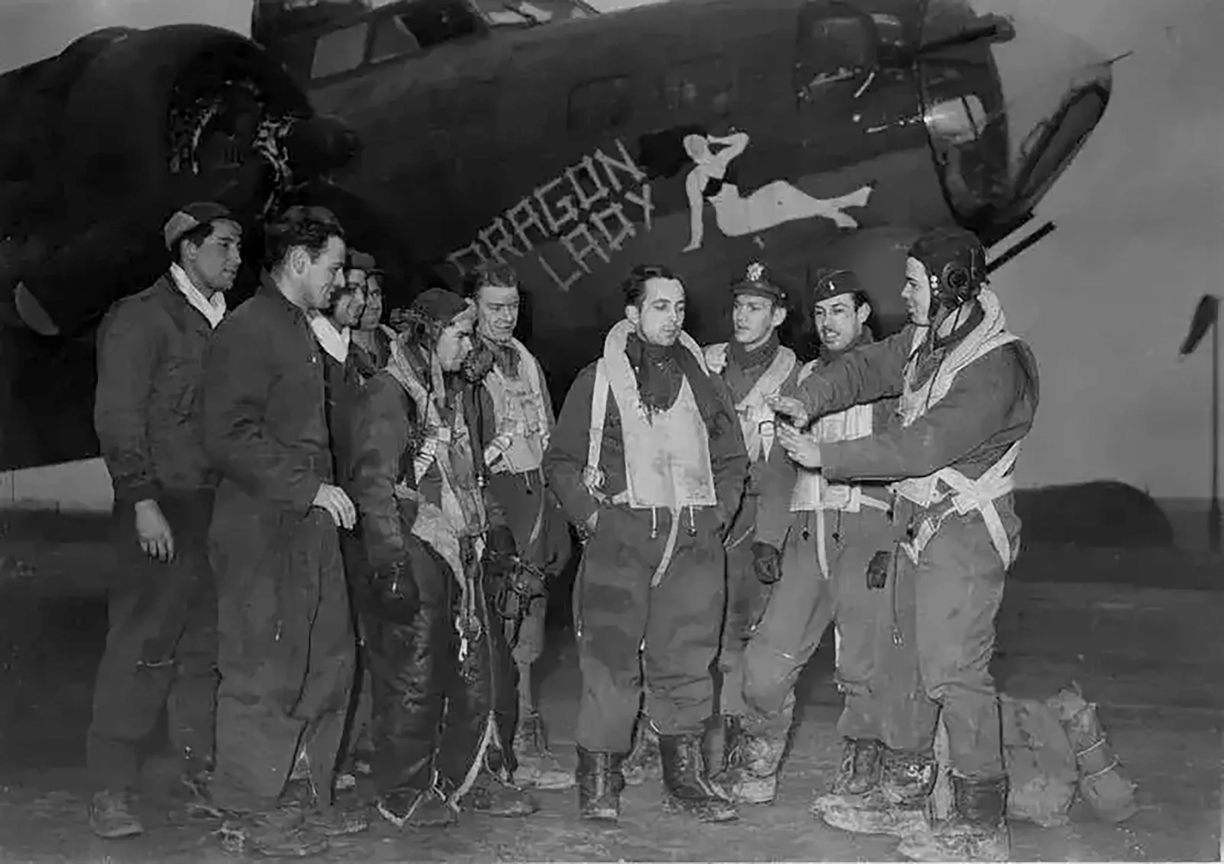 Original U.S. WWII Named B-17 Flying Fortress “Dragon Lady” 526th Bomb Squadron Painted A-2 Leather Flight Jacket - Co-Pilot James W. Eversole Jr